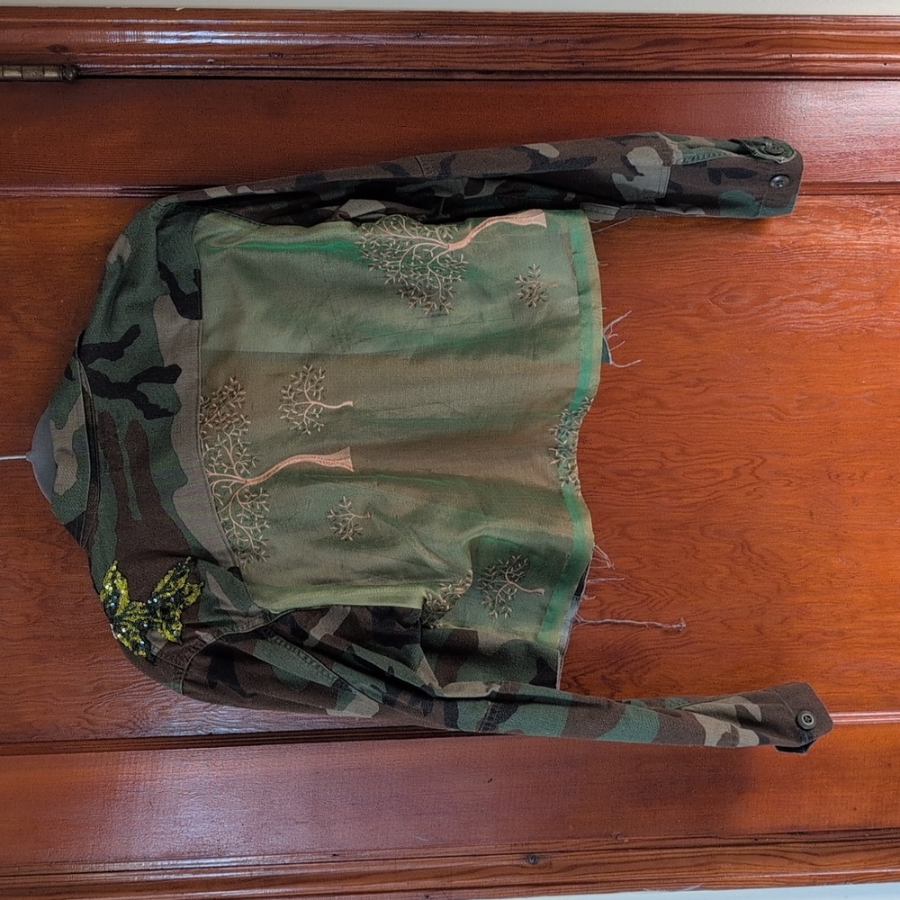 Josie Bruno Vintage Cropped Reworked Army Jacket - Picture 6 of 8